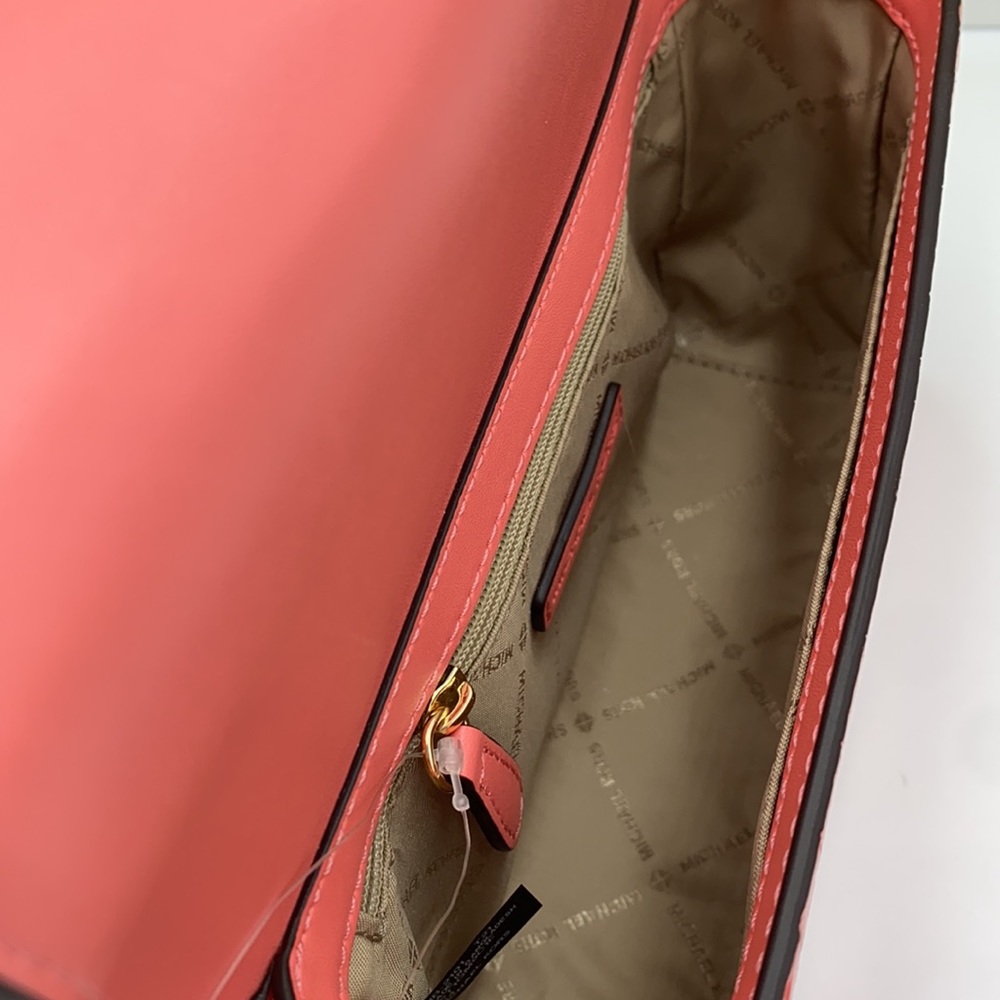 MICHAEL KORS MERCER SMALL CLUTCH XBODY GRAPEFRUIT - Picture 13 of 16